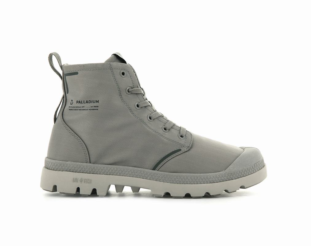 Palladium Pampa Lite+ Recycle Wp+ Mens Waterproof Boots Grey Australia [EXZOTL-634]